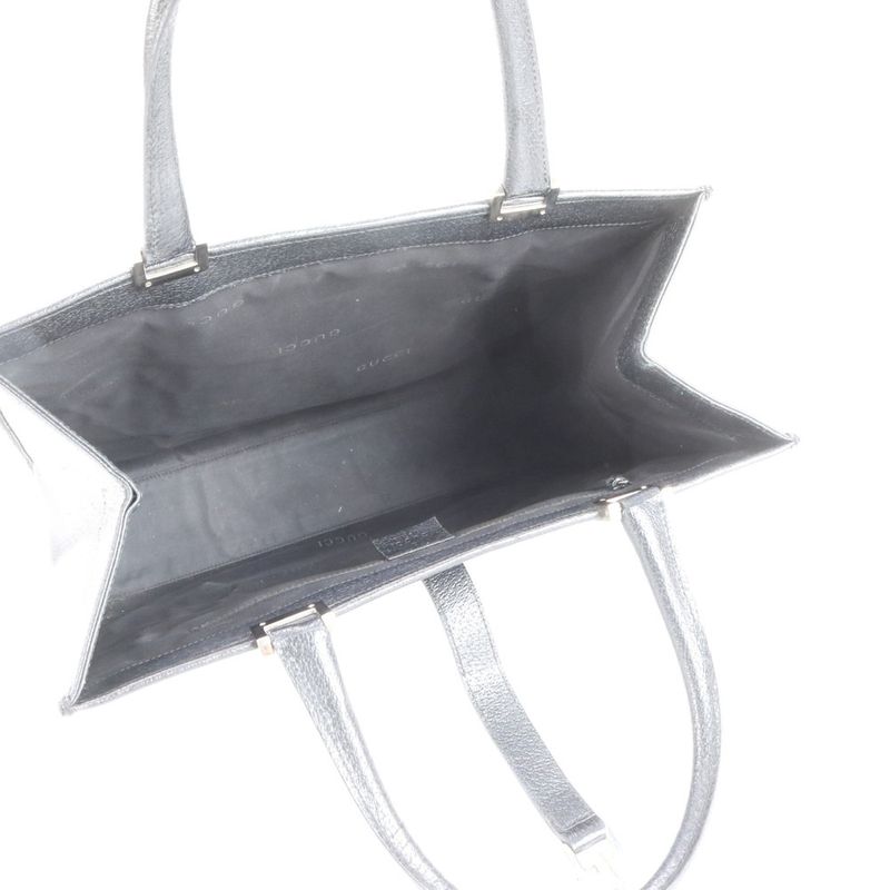 Gucci Jackie Leather Tote Bag 002 1064 Hand Black Silver Hardware A4 Women's