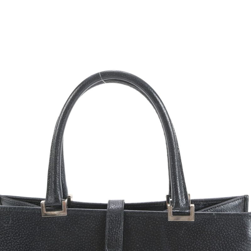 Gucci Jackie Leather Tote Bag 002 1064 Hand Black Silver Hardware A4 Women's