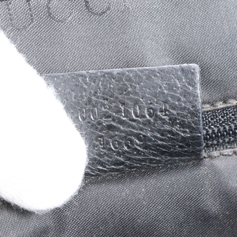 Gucci Jackie Leather Tote Bag 002 1064 Hand Black Silver Hardware A4 Women's