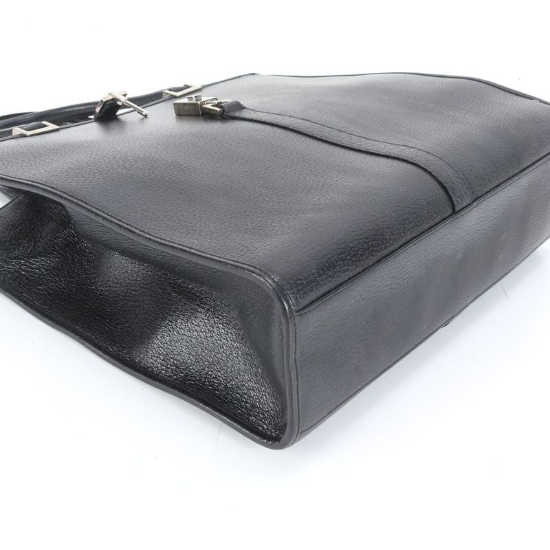 Gucci Jackie Leather Tote Bag 002 1064 Hand Black Silver Hardware A4 Women's