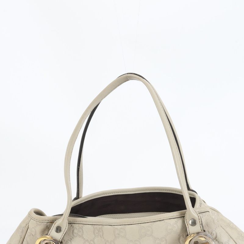 Guccissima GG Twins Leather Tote Bag Shoulder 232963 Beige Women's EUE Db39-2