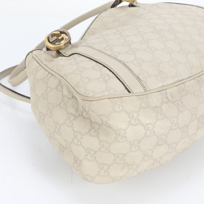 Guccissima GG Twins Leather Tote Bag Shoulder 232963 Beige Women's EUE Db39-2
