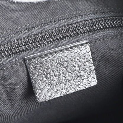 Gucci GG Canvas Leather Shoulder Bag Crossbody Messenger 131211 Black Silver