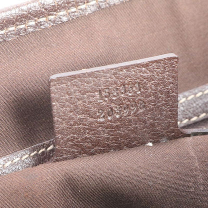 Gucci GG Canvas Leather Tote Bag Shoulder 153361 Gold Hardware Brown Women's