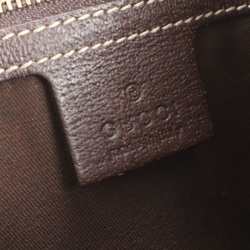 Gucci GG Canvas Leather Tote Bag Shoulder 153361 Gold Hardware Brown Women's