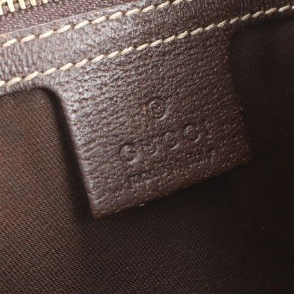 Gucci GG Canvas Leather Tote Bag Shoulder 153361 Gold Hardware Brown Women's