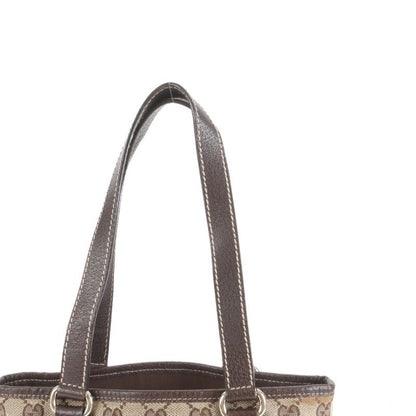 Gucci GG Canvas Leather Tote Bag Shoulder 153361 Gold Hardware Brown Women's