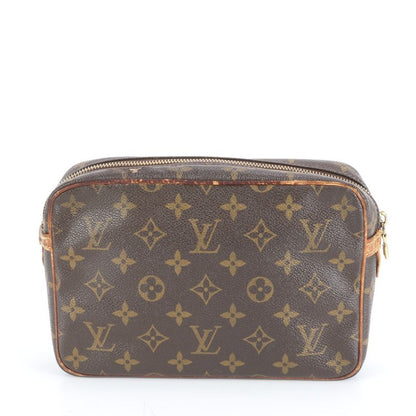 No Solid Louis Vuitton Monogram Compiegne 23 M51847 Leather Second Bag Clutch