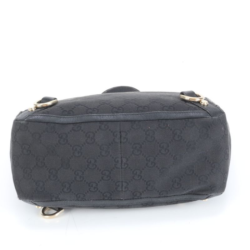 Gucci GG Canvas Abby 130739 Leather Tote Bag Shoulder Black Genuine Leather