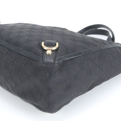 Gucci GG Canvas Abby 130739 Leather Tote Bag Shoulder Black Genuine Leather