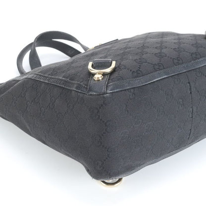 Gucci GG Canvas Abby 130739 Leather Tote Bag Shoulder Black Genuine Leather