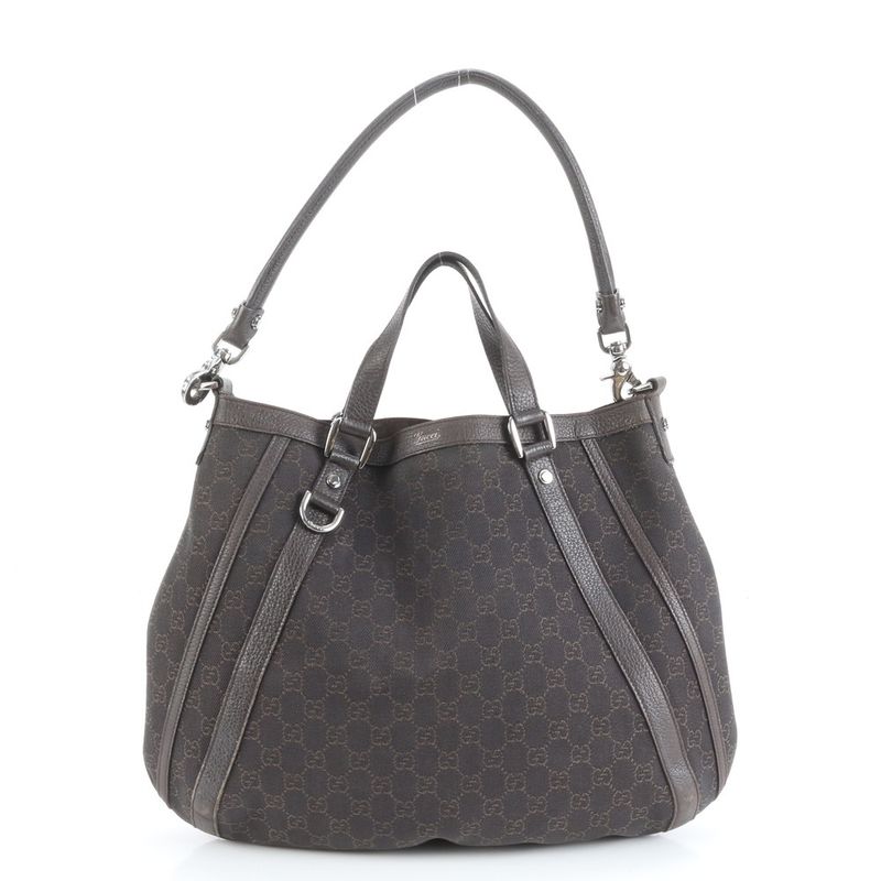 Gucci GG Canvas Abby 268641 Leather 2WAY Shoulder Bag Shoulder Tote Brown A4