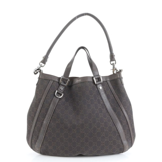 Gucci GG Canvas Abby 268641 Leather 2WAY Shoulder Bag Shoulder Tote Brown A4