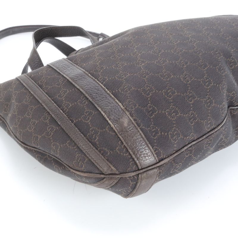 Gucci GG Canvas Abby 268641 Leather 2WAY Shoulder Bag Shoulder Tote Brown A4