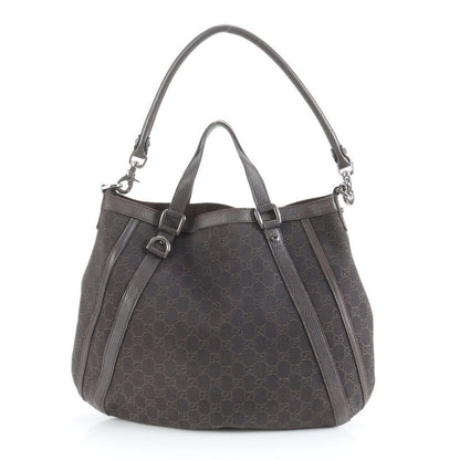 Gucci GG Canvas Abby 268641 Leather 2WAY Shoulder Bag Shoulder Tote Brown A4