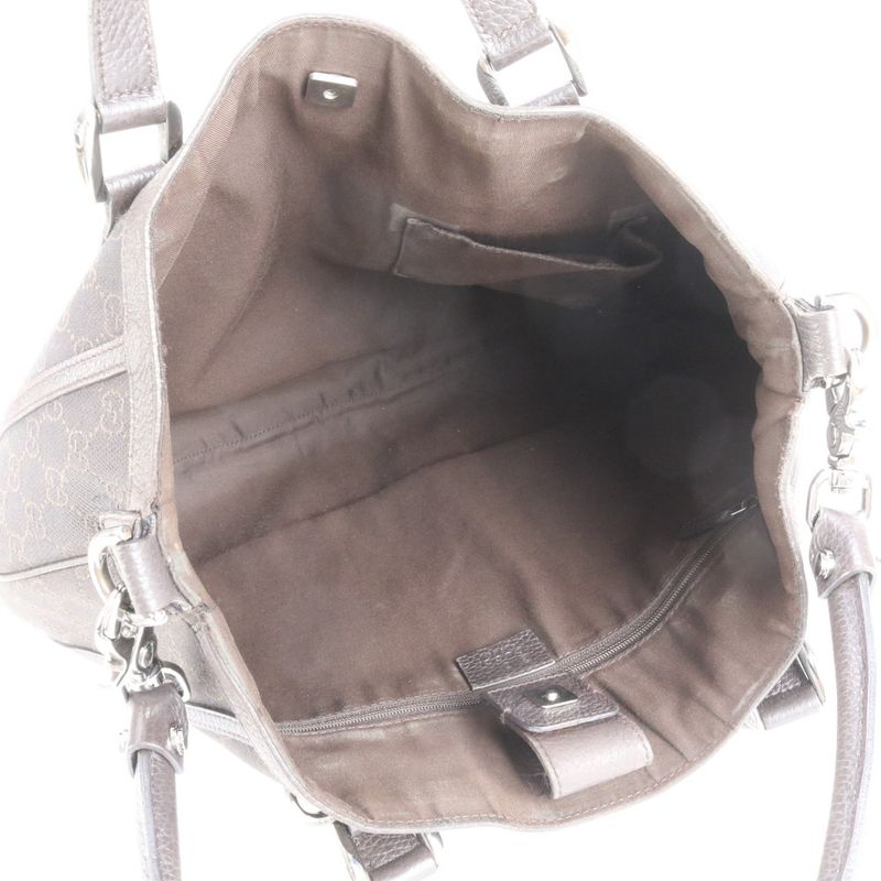 Gucci GG Canvas Abby 268641 Leather 2WAY Shoulder Bag Shoulder Tote Brown A4