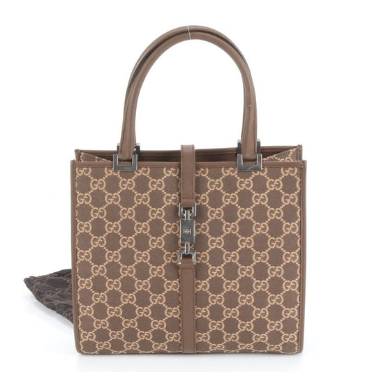 Gucci With Control Card GG Canvas Jackie Leather Tote Bag 002-1065 Hand Women's
