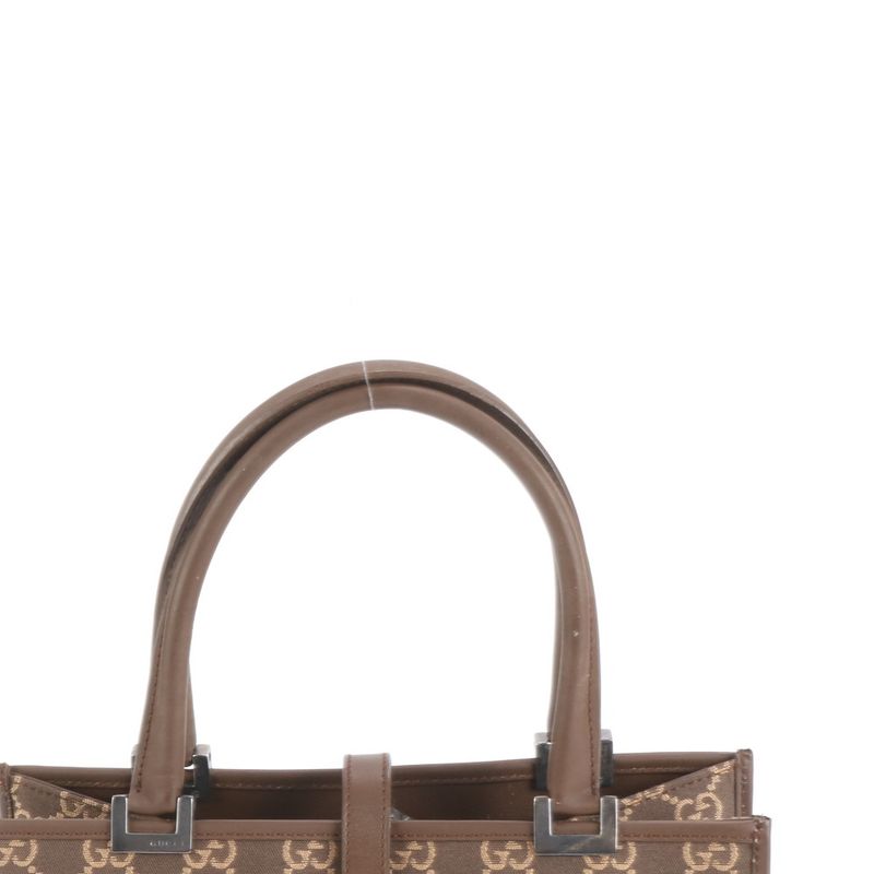 Gucci With Control Card GG Canvas Jackie Leather Tote Bag 002-1065 Hand Women's