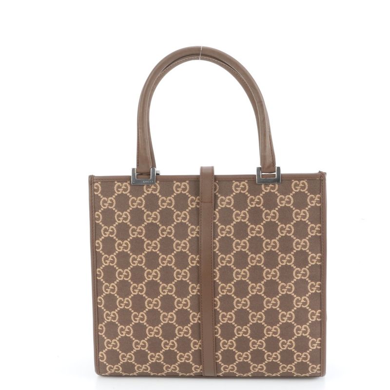 Gucci With Control Card GG Canvas Jackie Leather Tote Bag 002-1065 Hand Women's