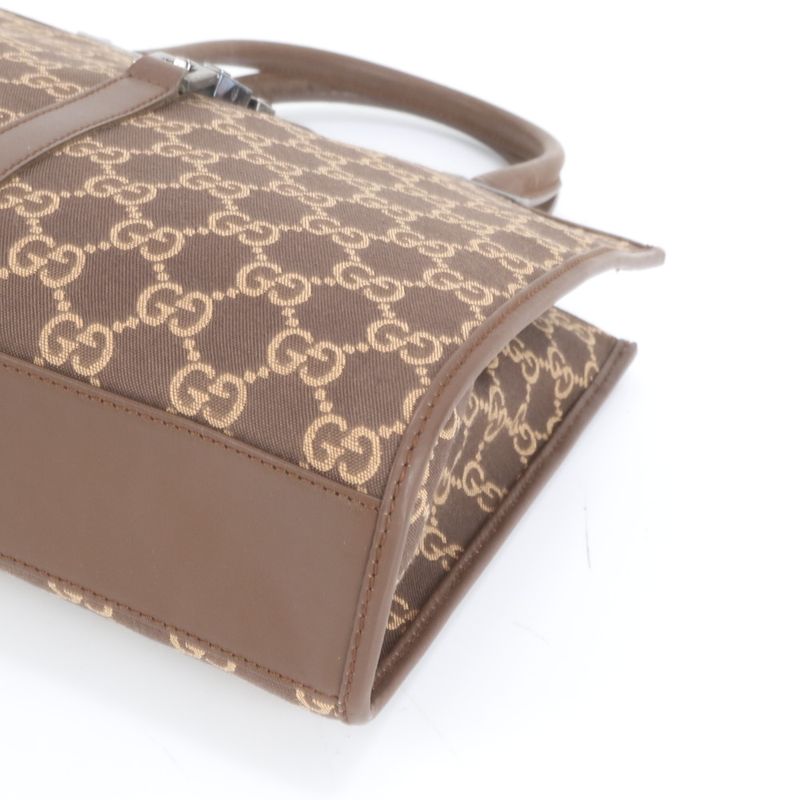 Gucci With Control Card GG Canvas Jackie Leather Tote Bag 002-1065 Hand Women's