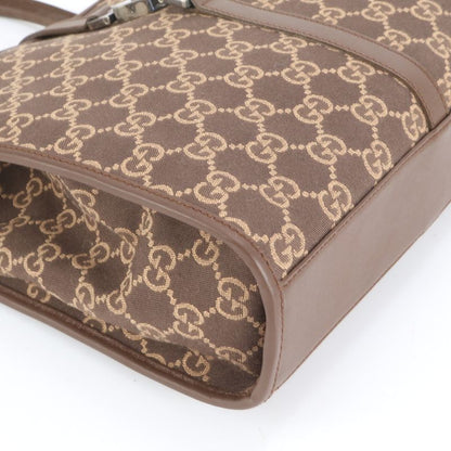 Gucci With Control Card GG Canvas Jackie Leather Tote Bag 002-1065 Hand Women's