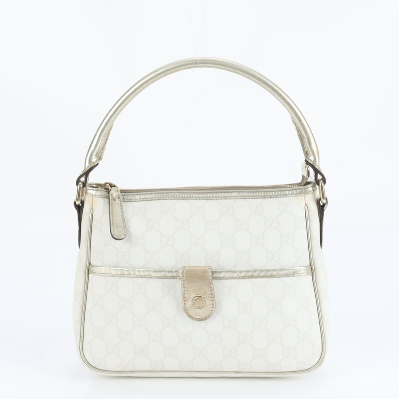 Gucci GG Supreme Leather Shoulder Bag 190258 Hand Tote Gold Hardware Women's