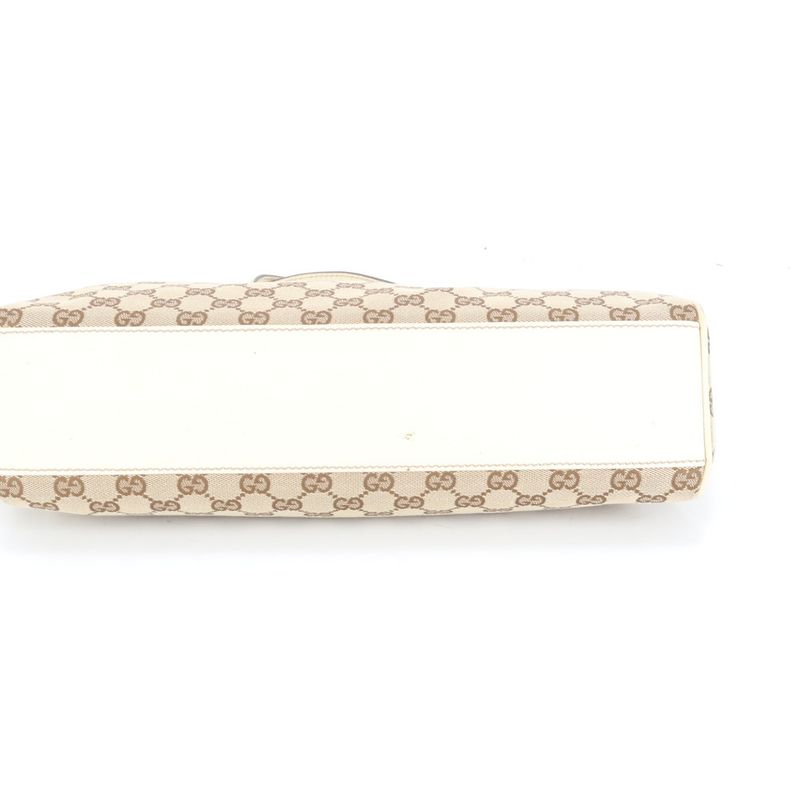 Gucci GG Canvas Leather Tote Bag Shoulder Hand 154982 Gold Hardware Women's ECE