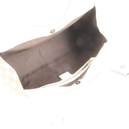 Gucci GG Canvas Leather Tote Bag Shoulder Hand 154982 Gold Hardware Women's ECE