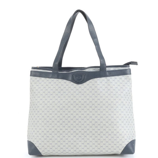 Vintage Old Gucci Micro GG Leather Tote Bag Shoulder Hand Navy A4 Women's ECE