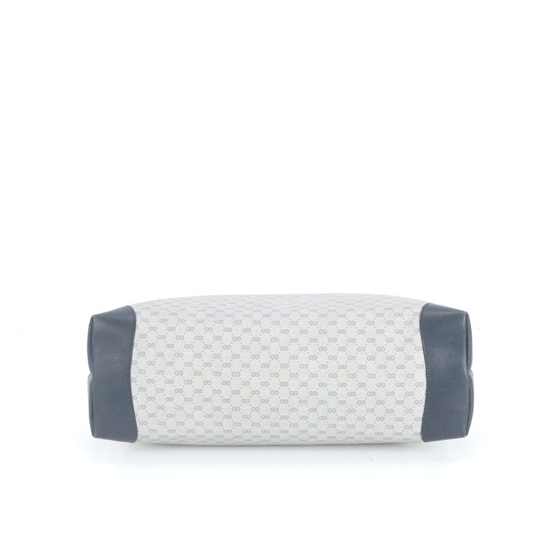 Vintage Old Gucci Micro GG Leather Tote Bag Shoulder Hand Navy A4 Women's ECE