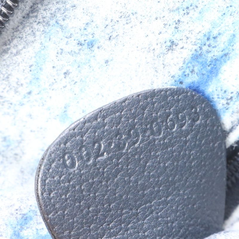 Vintage Old Gucci Micro GG Leather Tote Bag Shoulder Hand Navy A4 Women's ECE