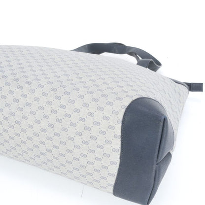 Vintage Old Gucci Micro GG Leather Tote Bag Shoulder Hand Navy A4 Women's ECE