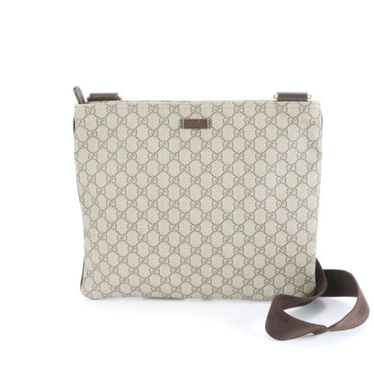 Gucci GG Supreme Leather Shoulder Bag Crossbody Messenger 201446 A4 Brown