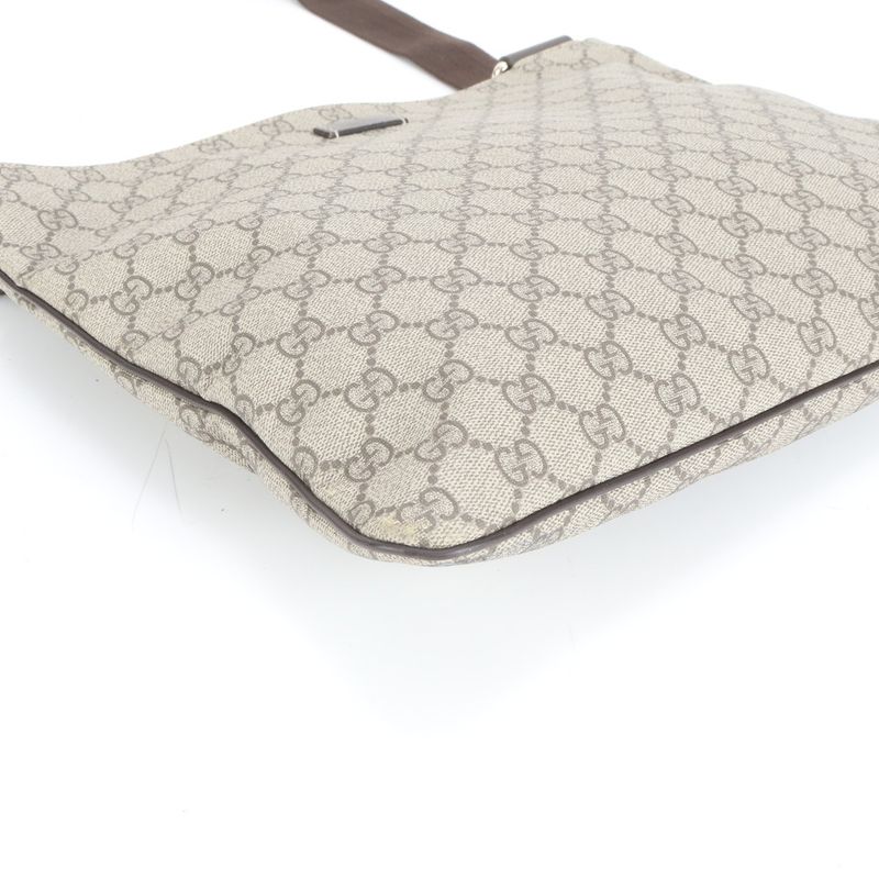 Gucci GG Supreme Leather Shoulder Bag Crossbody Messenger 201446 A4 Brown