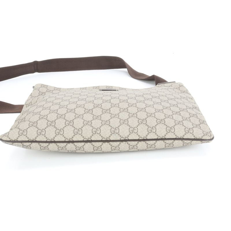 Gucci GG Supreme Leather Shoulder Bag Crossbody Messenger 201446 A4 Brown