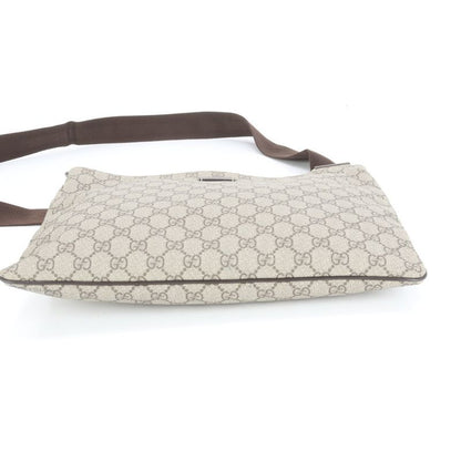 Gucci GG Supreme Leather Shoulder Bag Crossbody Messenger 201446 A4 Brown