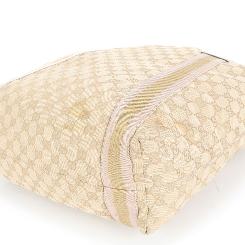 Gucci GG Canvas Leather Tote Bag Shoulder 189669 Hand A4 Beige Women's ECE