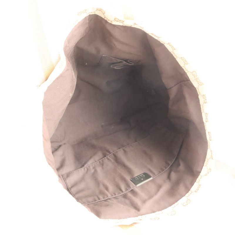 Gucci GG Canvas Leather Tote Bag Shoulder 189669 Hand A4 Beige Women's ECE