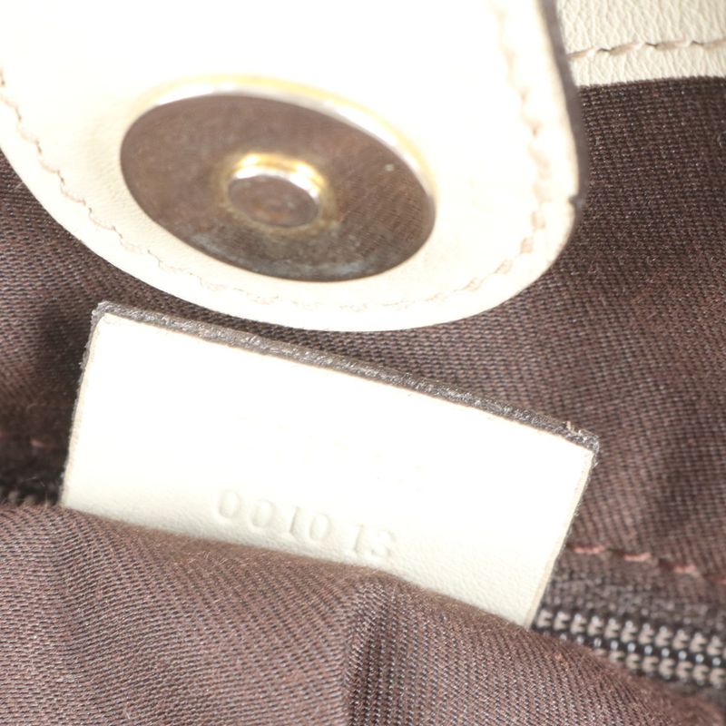 Gucci GG Canvas Sookie Leather Tote Bag 211944 Hand Beige Gold Hardware Genuine