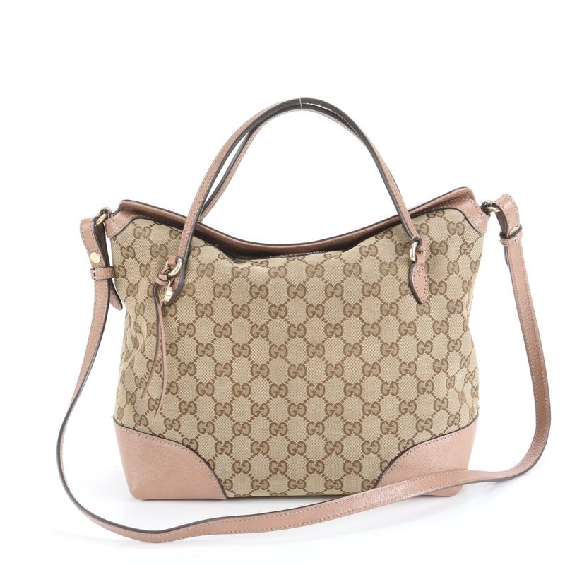 Gucci GG Canvas Bree 353120 Leather 2WAY Shoulder Bag Crossbody Tote Women's