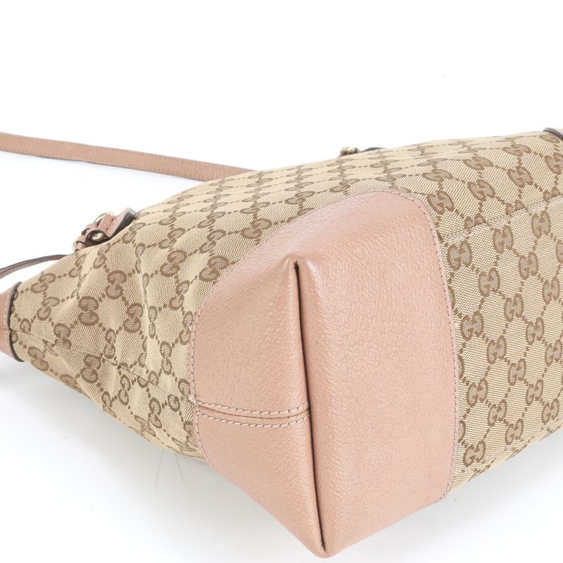 Gucci GG Canvas Bree 353120 Leather 2WAY Shoulder Bag Crossbody Tote Women's