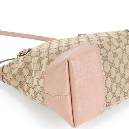 Gucci GG Canvas Bree 353120 Leather 2WAY Shoulder Bag Crossbody Tote Women's