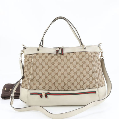 Gucci GG Canvas Mayfair Leather 2WAY Shoulder Bag Crossbody Tote 257349 A4
