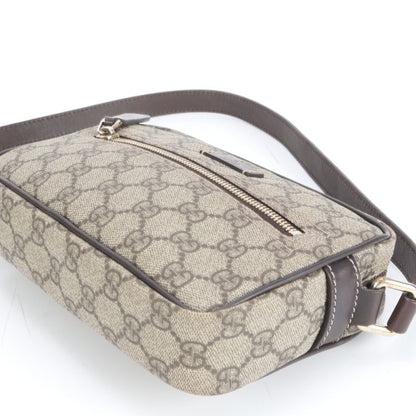 Gucci GG Supreme Leather Shoulder Bag Crossbody Messenger 201447 Brown Men's