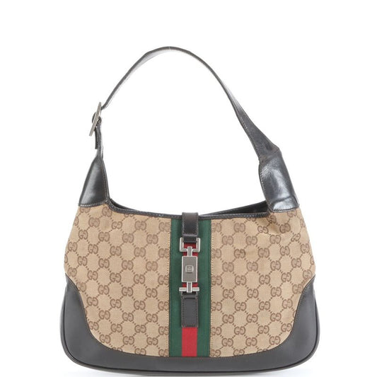Gucci GG Canvas Sherry Jackie Leather Shoulder Bag Shoulder One Shoulder 001