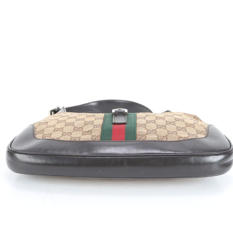 Gucci GG Canvas Sherry Jackie Leather Shoulder Bag Shoulder One Shoulder 001