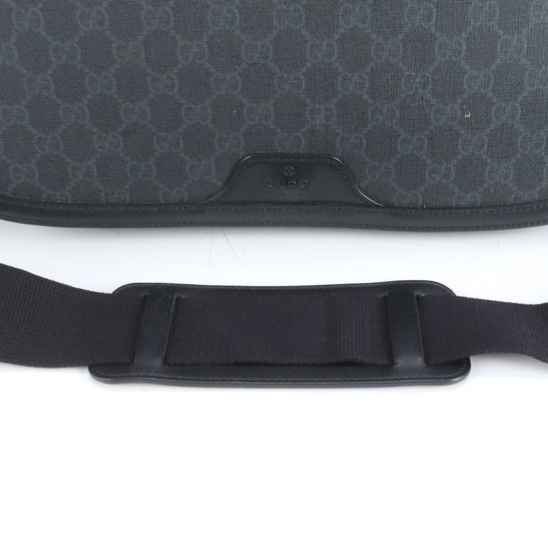 Gucci GG Supreme Leather Shoulder Bag Crossbody Messenger 322068 Black A4 Men's
