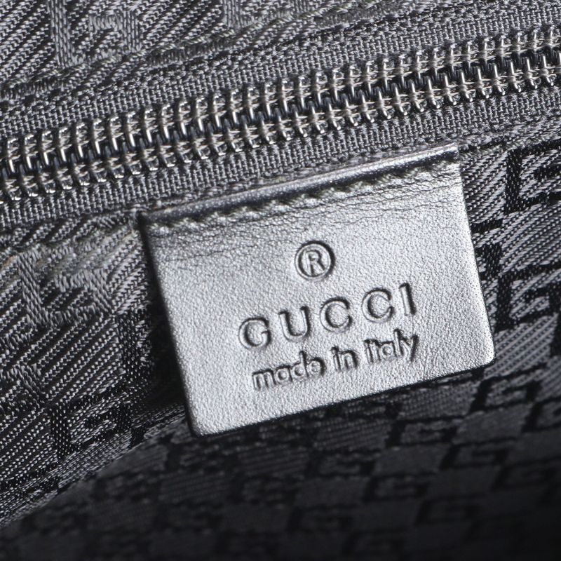 Gucci Leather Shoulder Bag Crossbody Messenger 019 0432 Black Gents Men's ECE