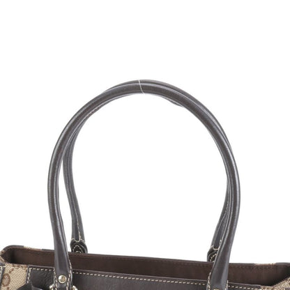 Gucci GG Canvas Interlocking G Flower Leather Tote Bag Hand 190247 Brown