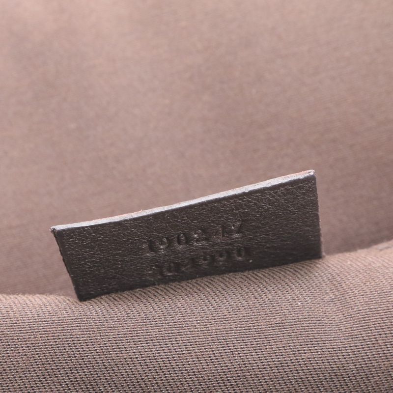 Gucci GG Canvas Interlocking G Flower Leather Tote Bag Hand 190247 Brown